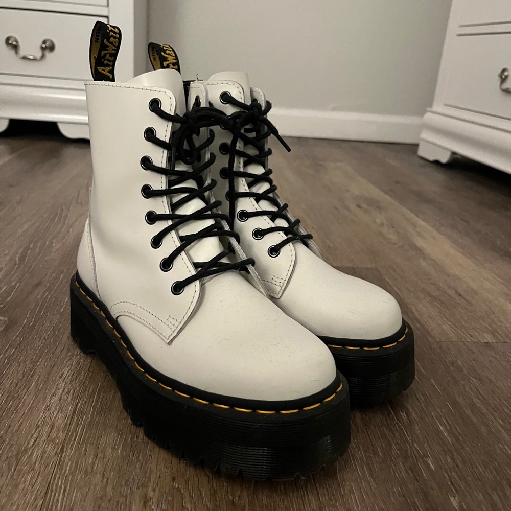 Dr. Martens Jadon Boot - White Platforms